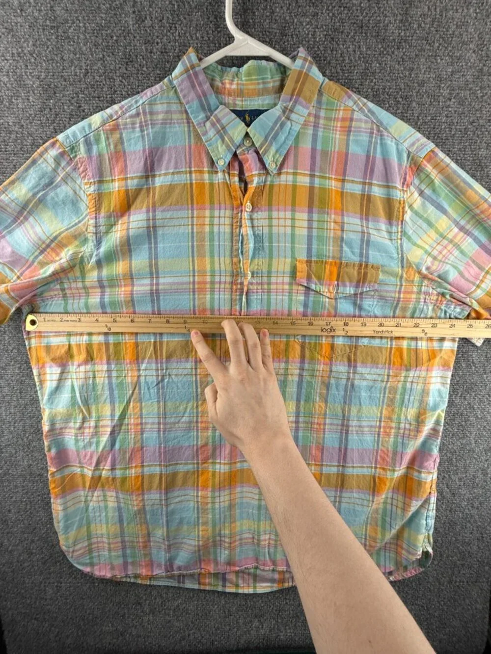 Polo Ralph Lauren ` Twill Plaid Colorful XL Short Sleeve Pullover Light
